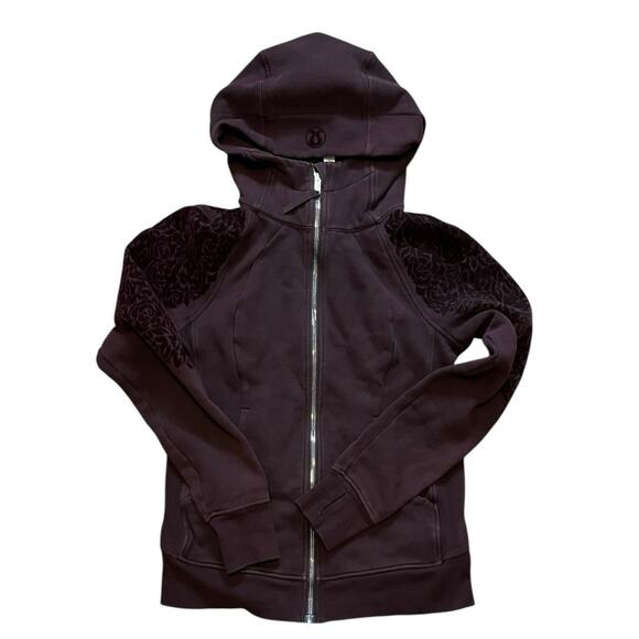 Lululemon Scuba Hoodie Cotton Velvet Roses size  6 Deep Purple - Picture 1 of 11